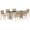 vidaXL Set da Pranzo per Giardino 7 pz Beige polyrattan