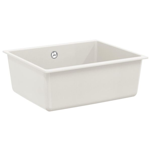 vidaXL Lavello Bianco 530 x 460 mm 80% Quarzo e 20% Resina