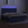 vidaXL Letto a Molle Materasso e LED Blu 200x200cm in Tessuto