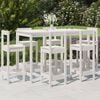 vidaXL Set Bar da Giardino 7 pz Bianco in Legno Massello di Pino