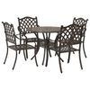 vidaXL Set da Pranzo per Giardino 5 pz Bronzo Alluminio