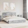 vidaXL Letto con Contenitore con testiera Grigio cemento 180 x 200 cm