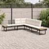 vidaXL Divano da Giardino con Cuscini a L Nero in Polyrattan e Acacia