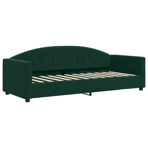 vidaXL Divano Letto con Materasso Verde Scuro 90x200 cm in Velluto