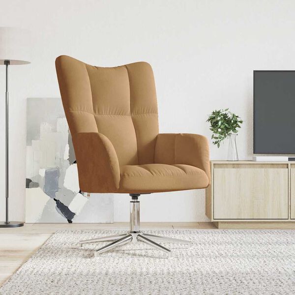 vidaXL Sedia Relax Marrone in Velluto