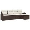 vidaXL Set Divano da Giardino 5 pcs Marrone polyrattan