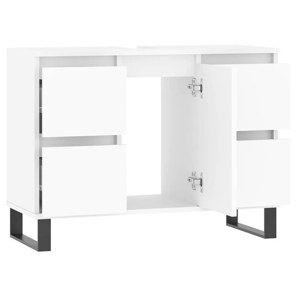 vidaXL Mobile da Bagno Bianco 80x33x60 cm in Legno Multistrato