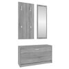 vidaXL Set Scarpiere 3 in 1 grigio sonoma in Legno Multistrato