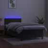vidaXL Letto a Molle con Materasso e LED Grigio Scuro 90x200cm Velluto