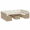 vidaXL Set Divano da Giardino 9 pz Beige e Crema polyrattan