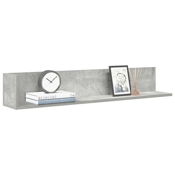 vidaXL Mensole a Muro 2pz Grigio Cemento 100x16,5x16,5cm in Truciolato