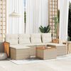 vidaXL Set Divani da Giardino 7 pz con Cuscini Beige in Polyrattan