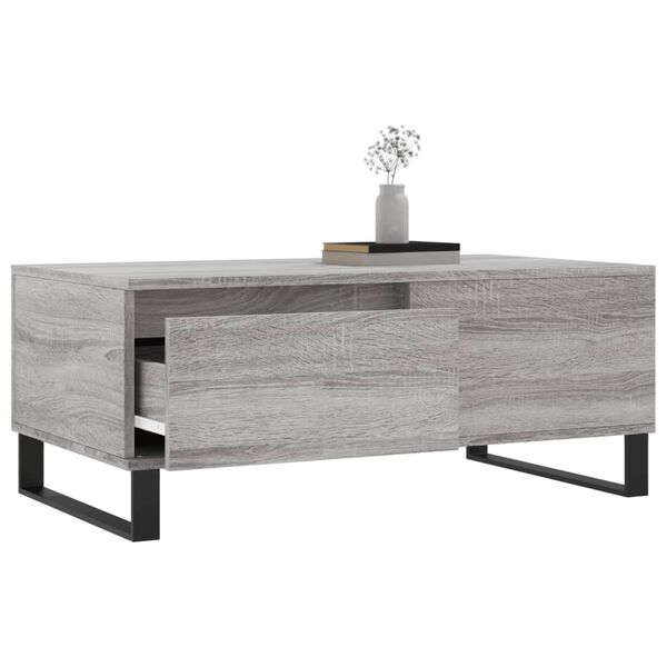 vidaXL Tavolino Salotto Grigio Sonoma 90x50x36,5 cm Legno Multistrato