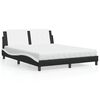 vidaXL Letto con Materasso Zadar Nero e Bianco 160x200cm Similpelle
