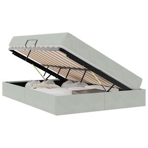 vidaXL Letto con contenitore e materasso Grigio chiaro 140 x 200 cm