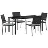 vidaXL Set da Pranzo per Giardino 5 pcs Nero e Grigio Chiaro