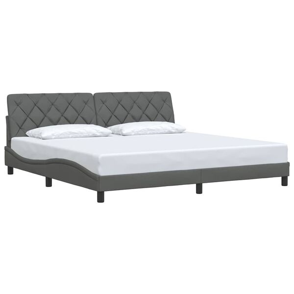 vidaXL Giroletto senza Materasso Grigio Scuro 200x200 cm Tessuto