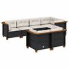 vidaXL Set Divani da Giardino con Cuscini 7pz Nero Polyrattan