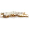 vidaXL Set Divani da Giardino 12 pz con Cuscini Crema in Legno Acacia