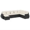 vidaXL Set Divani da Giardino con Cuscini 8 pz Nero in Polyrattan