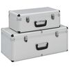 vidaXL Valigette 2 pz in Alluminio Argento