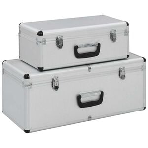 vidaXL Valigette 2 pz in Alluminio Argento