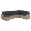 vidaXL Set Divano da Giardino 8pz con Cuscini Grigio Chiaro Polyrattan