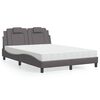 vidaXL Letto Viana con Materasso Grigio 120x200 cm in Similpelle