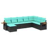 vidaXL Set Divani da Giardino 8 pz con Cuscini Nero in Polyrattan