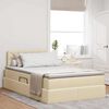 vidaXL Letto con contenitore e materasso Crema 120 x 200 cm