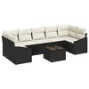 vidaXL Set di divani con cuscino 8 pcs Nero e Crema polyrattan