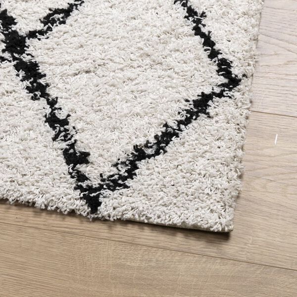 vidaXL Tappeto Shaggy PAMPLONA a Pelo Lungo Crema e Nero 80x200 cm