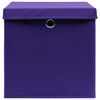 vidaXL Scatole Portaoggetti con Coperchi 10pz Viola 32x32x32cm Tessuto