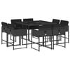 vidaXL Set da Pranzo da Giardino 9 pz con Cuscini Nero in Polyrattan