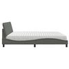 vidaXL Letto con Materasso Hanko Grigio Scuro 200x200 cm in Tessuto