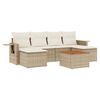 vidaXL Set Divani da Giardino 7 pz con Cuscini Beige in Polyrattan
