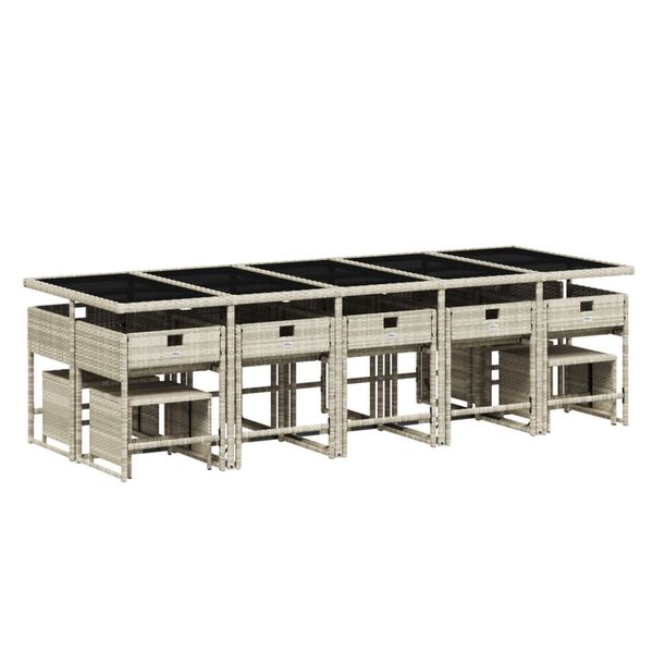 vidaXL Set da Pranzo da Giardino 15 pz con Cuscini Grigio Polyrattan