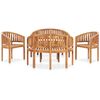 vidaXL Set Salotto da Giardino 5 pz Design Curvo in Massello di Teak