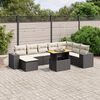 vidaXL Set Divani da Giardino 9 pz con Cuscini Nero in Polyrattan