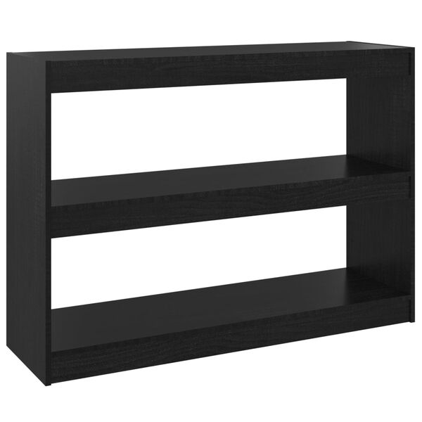 vidaXL Libreria/Divisorio Nero 100x30x71,5cm in Legno Massello di Pino
