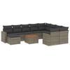 vidaXL Set Divani da Giardino 11 pz con Cuscini in Polyrattan Grigio