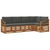 vidaXL Set di divani da esterno 5 pz Naturale e Antracite Poliestere