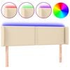 vidaXL Testiera a LED Crema 147x16x78/88 cm in Tessuto