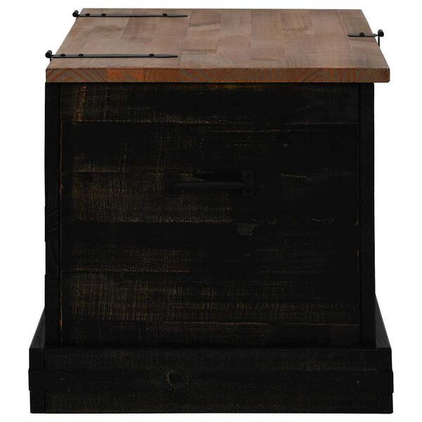 vidaXL Cassapanca HALDEN Nero 91x48x47 cm in Legno Massello di Pino