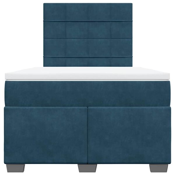 vidaXL Giroletto a Molle con Materasso Blu 120x200 cm in Velluto