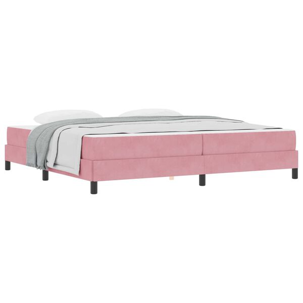 vidaXL Letto a molle con materasso Rosa 200 x 200 cm Tessuto