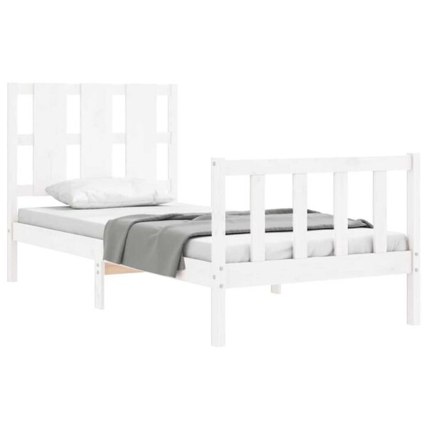 vidaXL Letto senza Materasso Bianco 90x190 cm in Legno Massello Pino