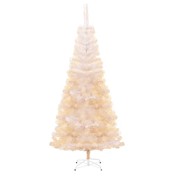 vidaXL Albero di Natale Artificiale Punte Iridescenti Bianco 180cm PVC