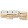 vidaXL Set Divani da Giardino con Cuscini 6 pz Legno Impregnato Verde
