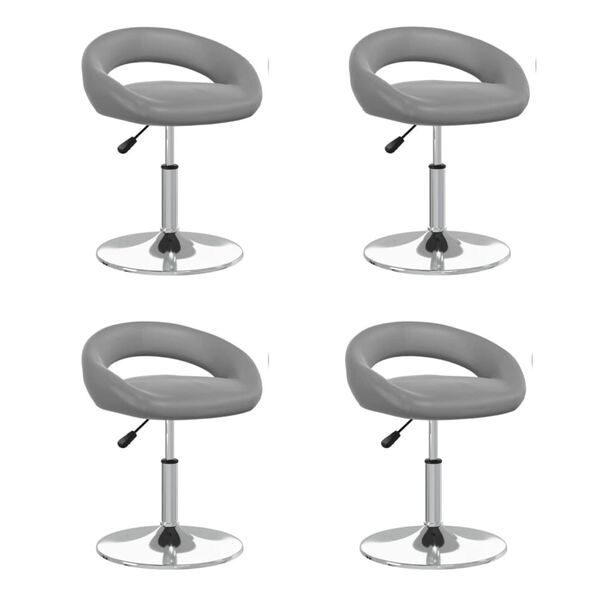 vidaXL Sedie da Pranzo Girevoli 4 pz Grigio in Similpelle